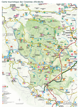 Carte des Cévennes d’Ardèche