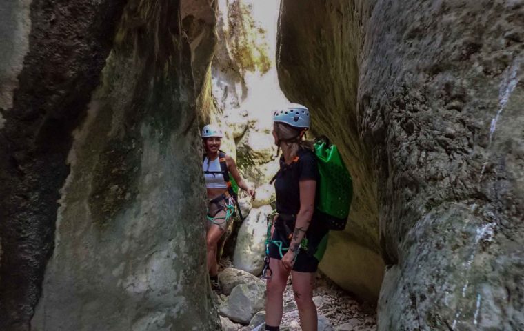 Descente du Canyon Sec de Pissevieille à Vallon Pont d’Arc