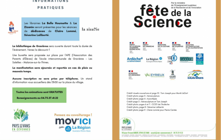 Programme Fête de la science à Gravières