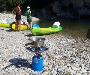 pause café bivouac descente de l’Ardèche en 2 jours