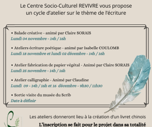 Ateliers adulte : cycle d’écriture_Les Vans