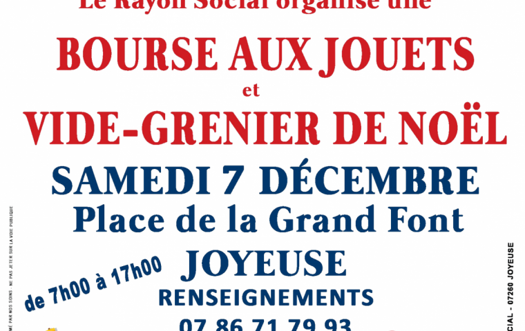 Bourse aux jouets et vide-grenier de Noël_Joyeuse